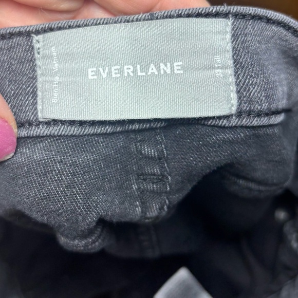 Everlane Jeans Womens 33 T Black Wash High Waist Straight Denim Preppy Slimming - Picture 5 of 6